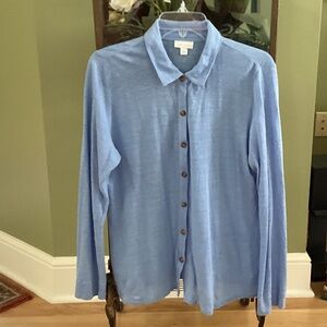 J. Jill blue linen knit shirt, Size M